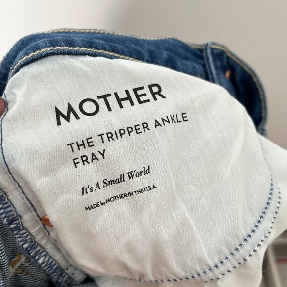 Mother Superior The Tripper Ankle Fray Jeans 27 Blue Its A Small World Wash - Picture 10 of 14